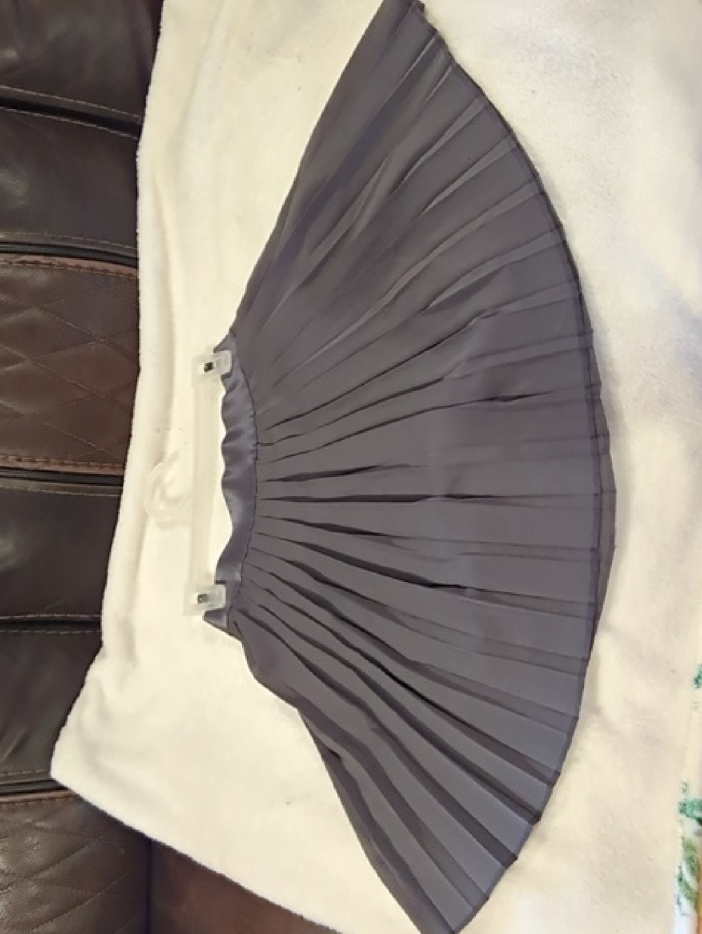 Pleated Women's Skirt - Charcoal Gray